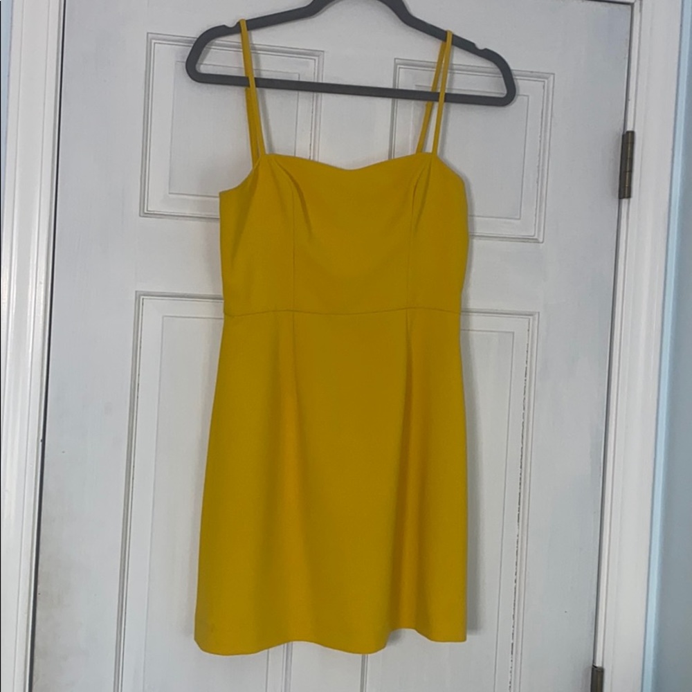 French connection gold/yellow mini strappy dress S